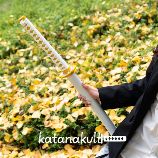 Demon Slayer Swords Zenitsu Replica, Yellow Lightning Katana, Anime Cosplay Display, Handmade Steel Blade - Etsy UK