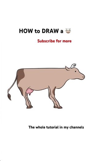 Tutorial Cow #animalart #art #art #funny #drawing #digitalart #fun #howtodraw #artshort #draw #easy
