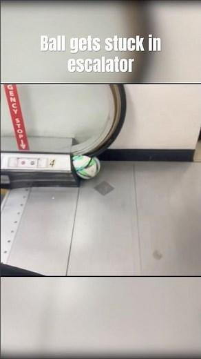 Ball gets stuck in escalator #memes #funny