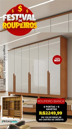 Prisma Móveis Oficial on Instagram: "🚨Festival de roupeiro é aqui na Prisma Móveis! ✅Com preços que cabem no seu bolso! ✅Opção de parcelamento ✅Aceitamos Senff ✅Fazemos crediário (mediante análise financeira ) Para mais informações : (41) 99153-9529"