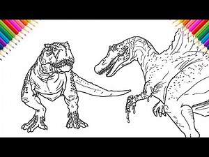Vastatosaurus Rex vs Spinosaurus | Drawing and Coloring