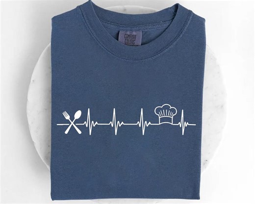 Chef Heartbeat Shirt, Cooking EKG Tee, Funny Cook Gift, Chef Hat Graphic Shirt, Kitchen Staff Shirt, Culinary Student Gift Tee - Etsy