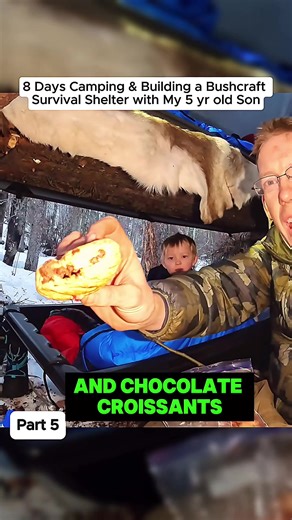 8 Days Camping & Building a Bushcraft Survival-p5#outdoor #camping #outdoorboys #snowcamping #fyp