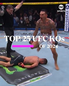 The Top 25 UFC KOs of 2024 💥 From Max Holloway's EPIC finish at #UFC300, to some BRUTAL spinning back kicks 😱🔥 #UFC #MMA | TNT Sports Football