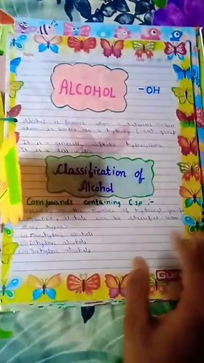 Chemistry project file on alcohol phenol and ether 12 class🥰🥰