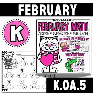 Kindergarten Mixed Facts, Subitizing & Teen Numbers Monthly Math | February