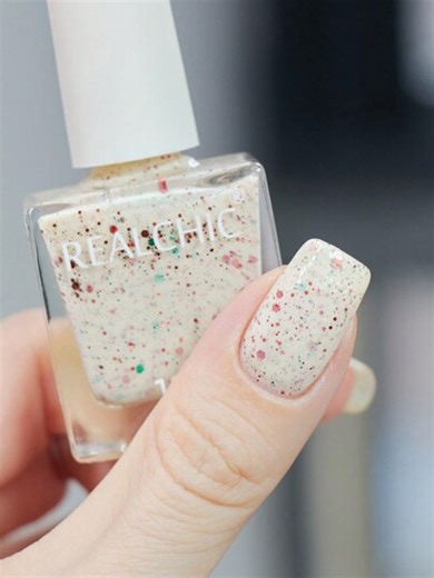 10ml/Pcs, Sequin Glitter Beige Nails, Water Based Nail Polish, Fast Dry,Long Lasting, Peel Off, Spring/Summer Nais, Manicure Nails Art For Women & Girls, Holiday Gifts | SHEIN