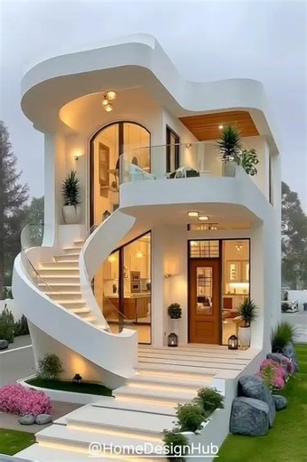 A Tiny Curved House That Feels Warm, Modern & Timeless! #architecture #dreamhome #homedesign #design