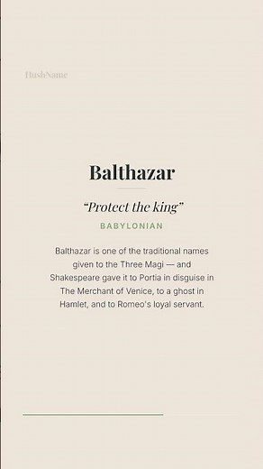 This name belongs to a WISE MAN | Balthazar