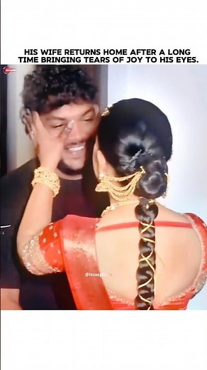 His Wife Returns Home After A Long Time, Bringing Tears To His Eyes 👀 #CoupleGoals #HusbandWife