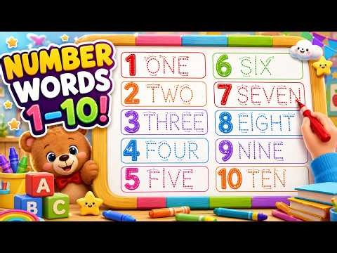 Learn Number Words 1–10 | Number Words Tracing for Kids | Preschool Learning