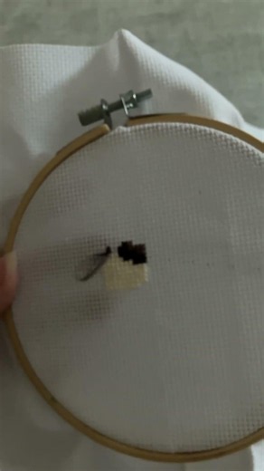 Nouveau projet. D’après vous , quel joli petite chose je fais? #pointdecroix #crossstitch