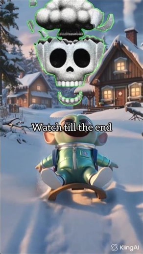 Cute Alien Plays in the Snow with Kids ❄️👽 | Village Winter Fun #Shorts #usa #alienremix #relaxing