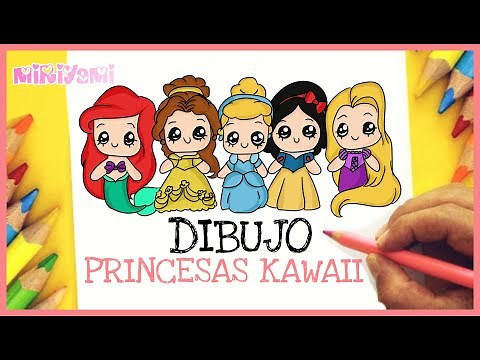 Como dibujar princesas Disney KAWAII ° PRINCESAS kawaii DIBUJOS
