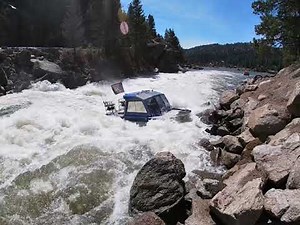 Insane jet boat run. Jet Boat hits rocks almost sinks