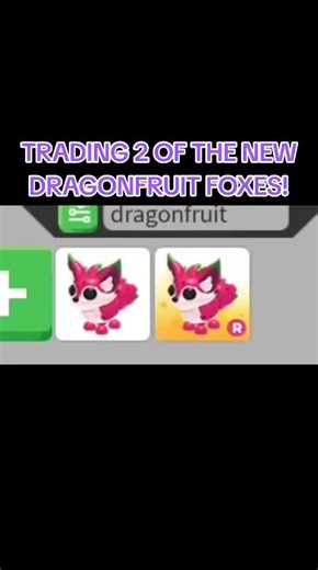 Trading TWO of the NEW Dragonfruit Foxes in Adopt Me! Looking at offers! 😎 #roblox #adoptme #trending #fyp #viral
