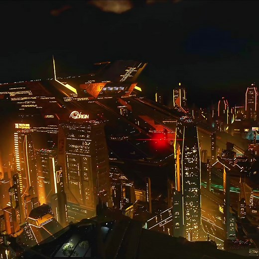 Star Cyber City Night City Future