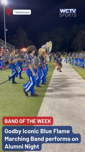47K views · 357 reactions | WCTV is excited to announce the Godby Iconic Blue Flame Marching Band as the Band of the Week!  Click here to watch them perform >> https://www.wctv.tv/2025/10/25/wctv-band-week-godby-iconic-blue-flame-marching-band-performs-alumni-night/ | WCTV.tv | Facebook