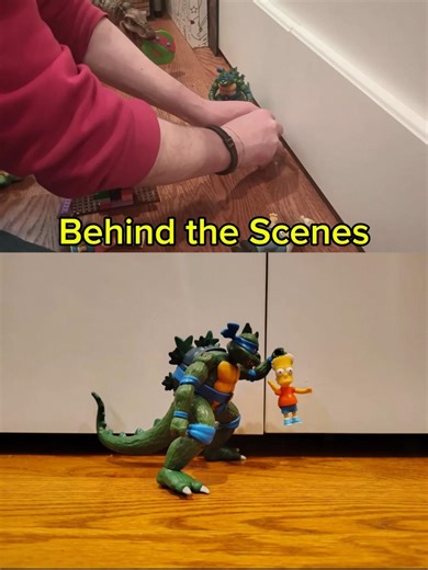 Behind the Scenes Bart Kaiju ‎⁨‪@JAKKSPacific‬ The Simpsons TMNT Stop Motion