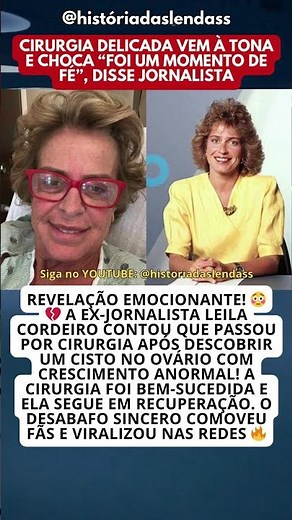 EX-JORNALISTA DA GLOBO REVELA CIRURGIA DELICADA E DESABAFO EMOCIONA 😱💔