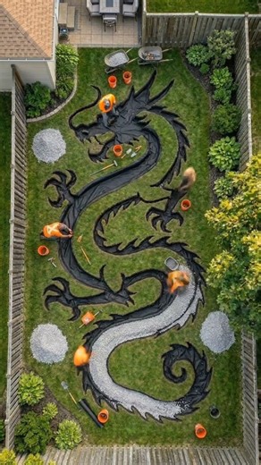 Built a Dragon Fire Pit in My Backyard 🔥🐉