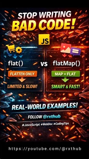 JavaScript flat() vs flatMap() 🔥 Real World Examples for API & UI Data | JS Shorts