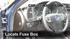 Interior Fuse Box Location: 2008 Saab 9-3 2.0T 2.0L 4 Cyl. Turbo Wagon (4 Door)