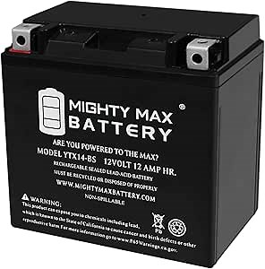 Mighty Max Battery YTX14-BS Replaces Kawasaki KVF KFX 750 Brute Force Prairie VN800 XQ