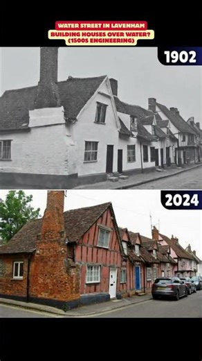 Water Street in Lavenham: Building Houses OVER Water 1500s Engineering