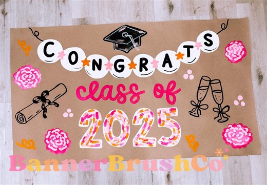 Custom Painted Graduation Banner – Personalized Party Decoration – Events Backdrop Senior Class of 2026 Graduation Party - Etsy