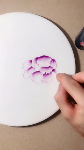 Satisfying Creative Art Of Colorful Huge Purple Flower