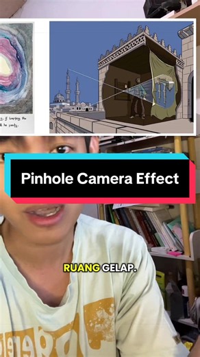 Replying to @ryleve Fenomena kamera lubang jarum atau pinhole camera effect. Efek yang sama dengan yang terjadi di kamera dan mata kita. #sains #pengetahuan #camera #physics