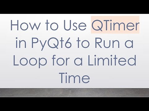 How to Use QTimer in PyQt6 to Run a Loop for a Limited Time