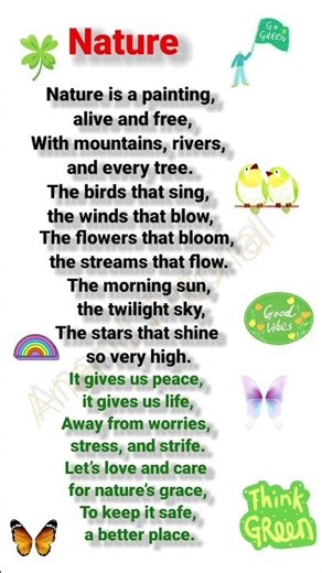 Poem On Nature#Poem On Nature In English#Nature Poem#Nature Poem In English/#youtubeshorts#shorts