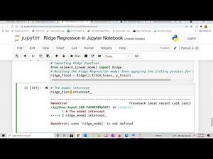 Ridge Regression in Jupyter Notebook