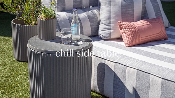 Veradek Outdoor Cooler Side Table - 2 in 1, Black, 21 inch