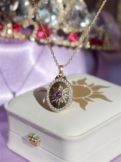 Purple Sun Locket Necklace With Photo, Lost Princess Necklace - Etsy