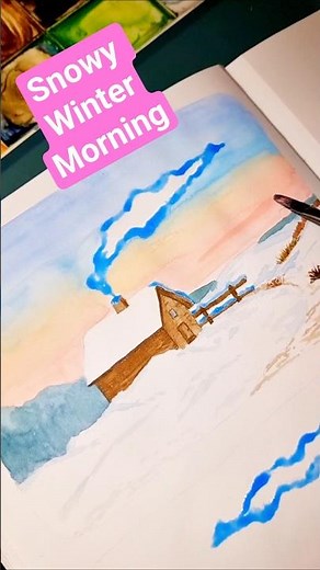 Super Cute & Easy Sketchbook Idea - Watercolor Winter Morning