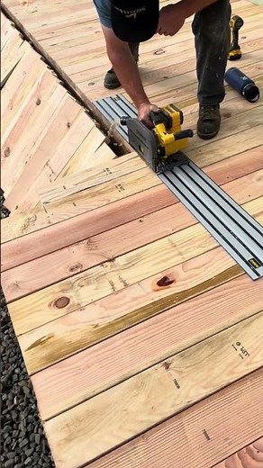 Dewalt track saw on a deck build. #dewalt #tools #deck #dewalttools