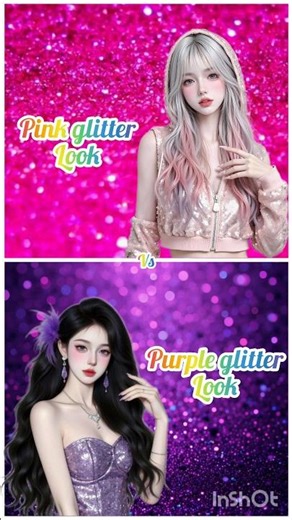 pink glitter💗vs💜 perpal glitter#dress👗#heels👠#short video#shorts#short#new#viral#trending