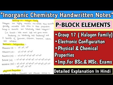 Group 17 (Halogen Family) | Physical & Chemical Properties | P Block Elements Notes #chemistry