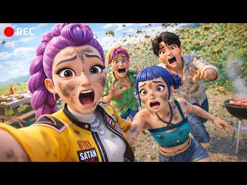 K-Pop Demon Hunters Vlog: Our Picnic Disaster 😂 | Funny Park Moments & Team Lessons