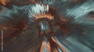 Abstract blue purple hyperspace worm hole tunnel through space time vortex loop background. 4K 3D render Sci-Fi interstellar travel through wormhole in cyberspace. Science technology intro VJ loop Stock Video