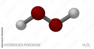 Hydrogen peroxide molecule, rotating seamless loop, 3d animation, 4k 30fps