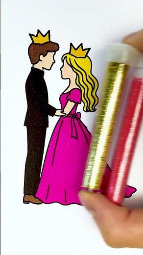 💕 Barbie novia 👸🤴 Arte con brillantina para niños ✨