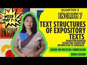 Quarter 3 (With Answers) | WEEK 1 | English 7 | Text structures of Expository Texts | MATATAG
