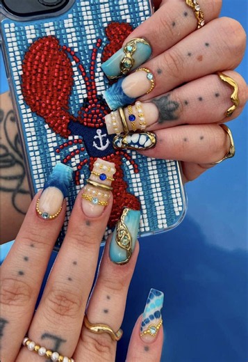 Mermaid Nails: Blue Summer Nail Art Ideas
