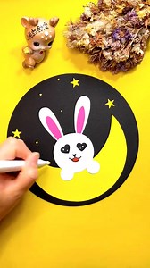 Dear little rabbits, I wish you all a happy Mid-Autumn Festival! # Mid-Autumn Festival Handmade #Parentchild #Handmade #AnimalStickers #LittleRabbit #MidAutumnFestival #ThemePainting paper craft ideas | paper craft ideas