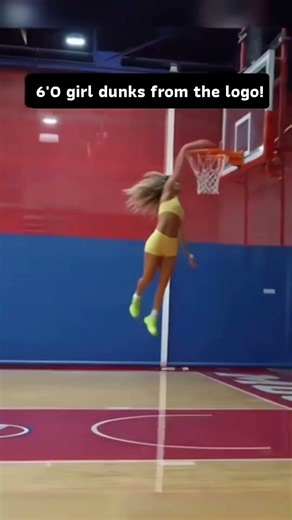 From the logo and yes 10 foot rim#womenbasketball #dunk