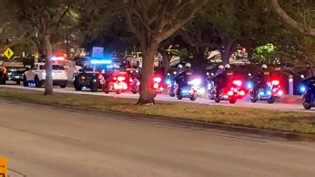 Port St. Lucie police Sgt. Erik Levasseur welcomed back to St. Lucie County with motorcade